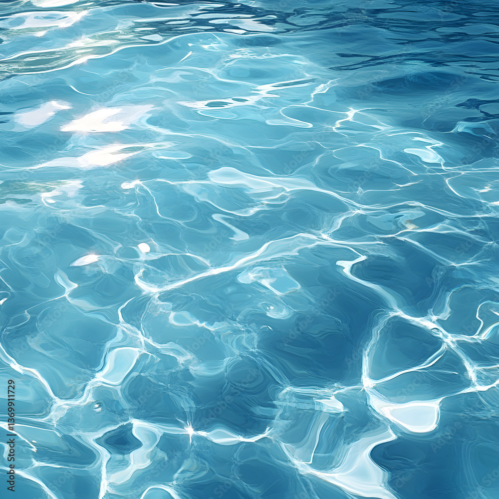 Fototapeta premium Sparkling Blue Water Texture Ocean Sea Pool Surface