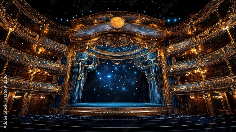 Obraz premium Magnificent Theater Stage: A Night Under the Stars