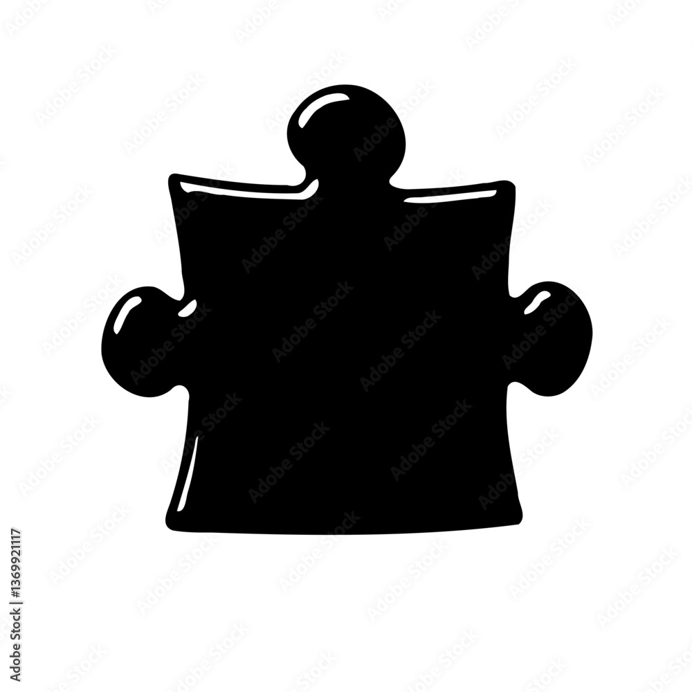 Obraz premium Monochrome Puzzle Piece of the Connecting Concept