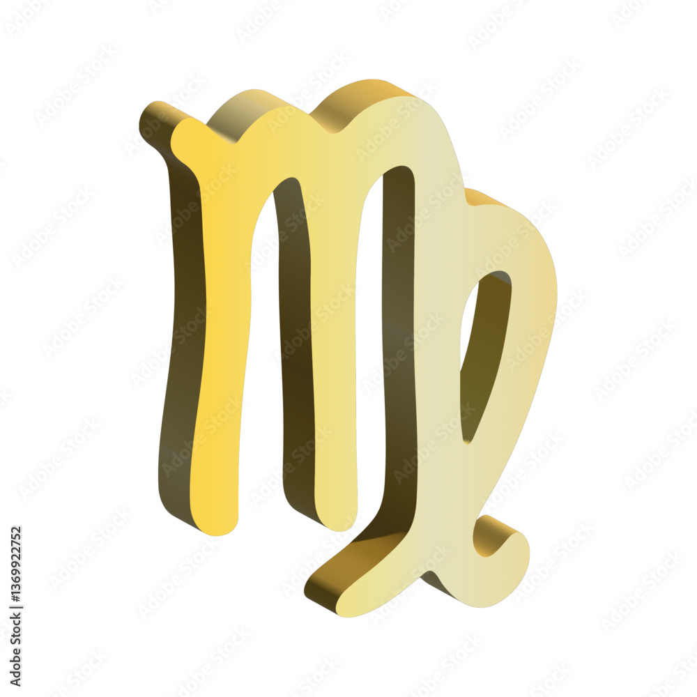 Obraz premium 3d virgo zodiac sign Esoteric symbol Astrology clipart Element for design