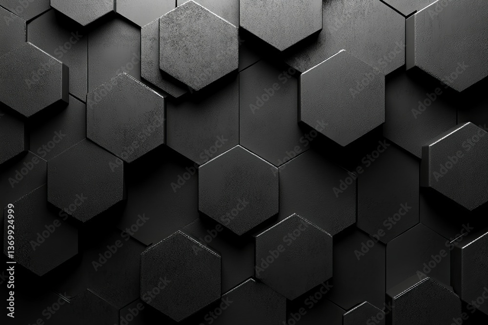 Fototapeta premium A dark abstract background displaying a pattern of hexagonal shapes
