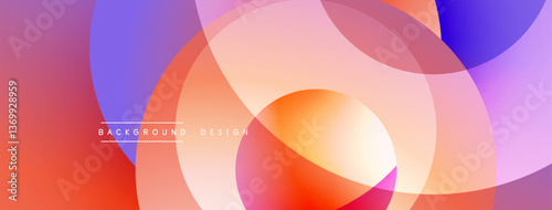 Abstract composition with layered circular elements, blending gradients and soft transitions, creating a sense of depth, motion, and visual harmony