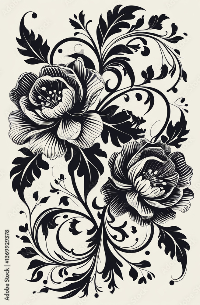 Floral pattern. Wallpaper baroque, damask. Seamless vector background. Black and white ornament.
Created using generative AI tools Floral pattern. Wallpaper baroque, damask. Seamless vector background. Black and white ornament.
Created using generative AI tools
