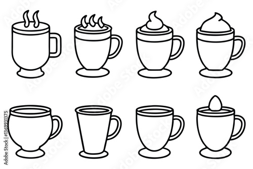 Chai latte line art illustration for modern design (1)