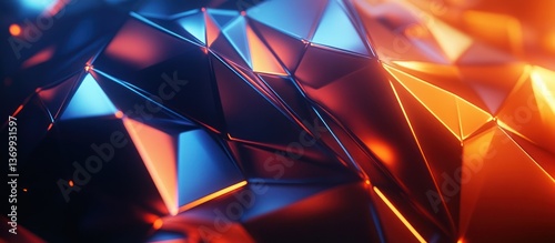 Wallpaper Mural Abstract Geometric Shapes, vibrant Colors,  futuristic design, possible use for tech background Torontodigital.ca