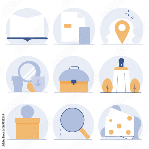 Home appliances flat icon set for various home needs