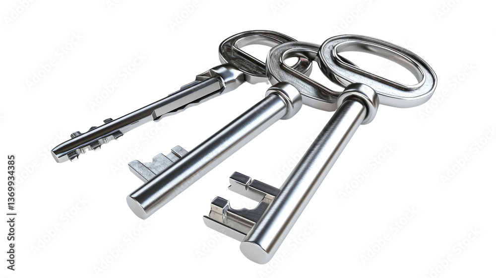 Unlocking Possibilities: Close-up view of a set of shiny metal keys, capturing the essence of security, access, and new beginnings. Unlocking Possibilities: Close-up view of a set of shiny metal keys, capturing the essence of security, access, and new beginnings.