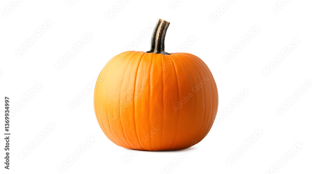 Obraz premium A large orange pumpkin with a stem