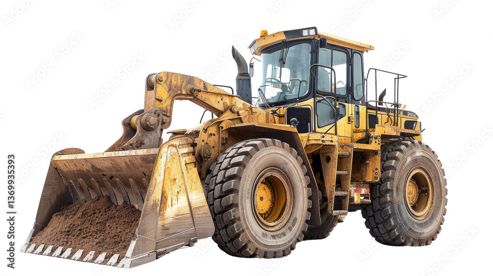 Heavy Machinery: A dynamic view of a robust, yellow earthmover, designed for heavy-duty excavation tasks Heavy Machinery: A dynamic view of a robust, yellow earthmover, designed for heavy-duty excavation tasks