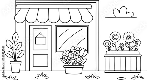 a house design Post Office Colouring Page