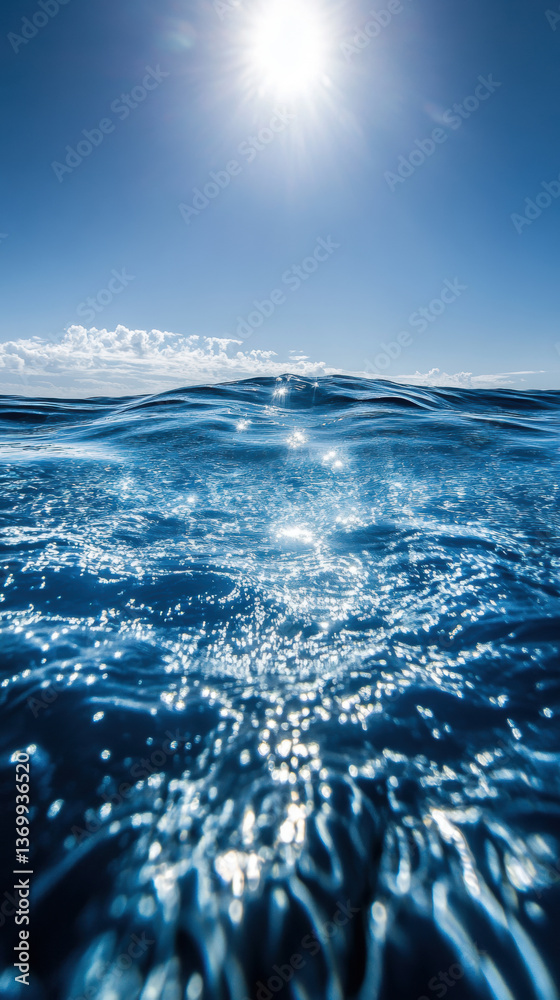 Fototapeta premium Sunlight Reflecting on Ocean Surface