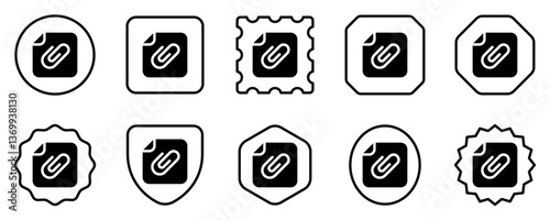Editable vector attachment file icon. Part of a big icon set family. Perfect for web and app interfaces, presentations, infographics, etc