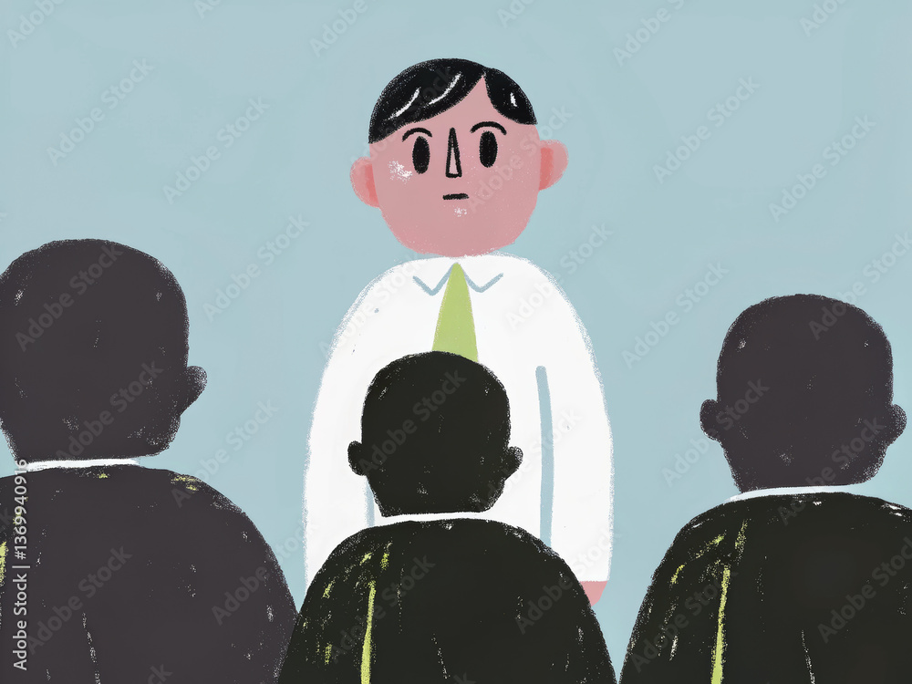 Naklejka premium cartoon of a group of business people at a meeting