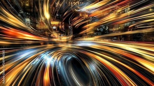 Captivating Abstract Backgrounds with Light Trails Illustrate Urban Movement