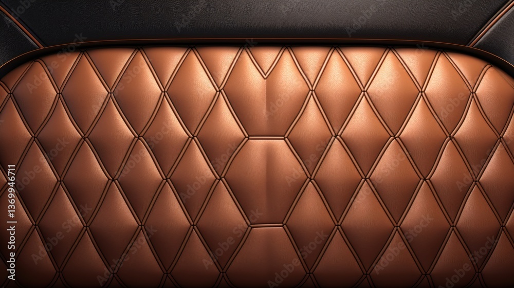 Naklejka premium Luxurious Diamond-Stitched Leather Upholstery Texture