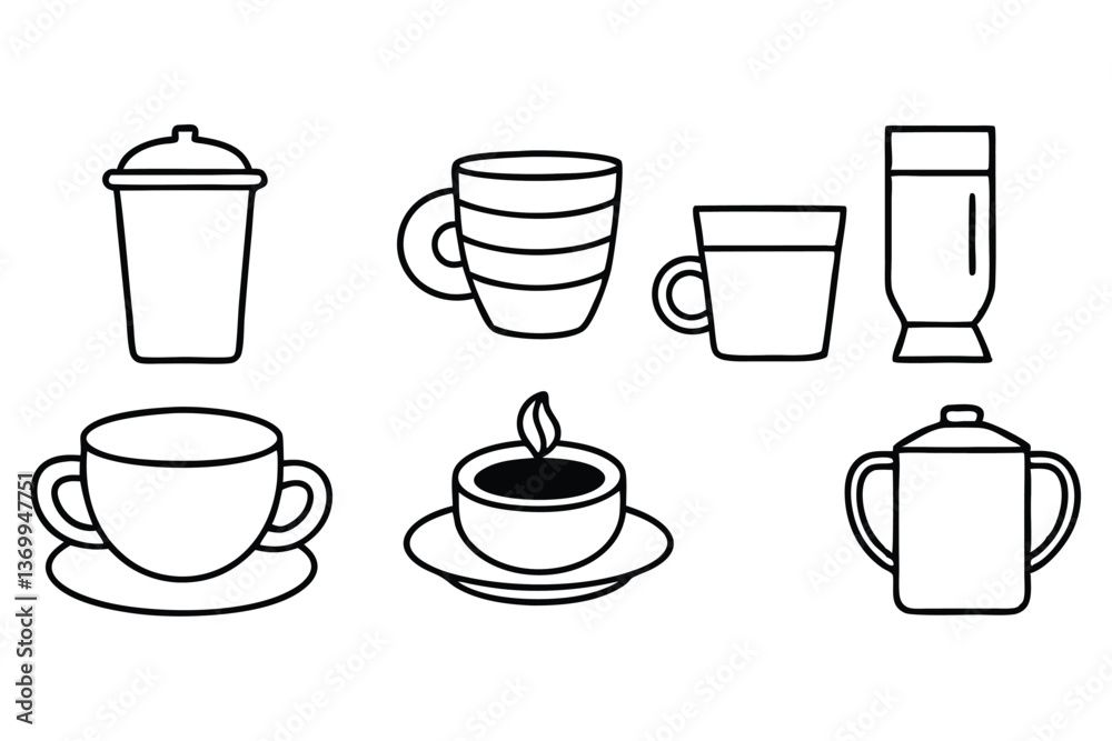 Coffee line art illustration for modern design lovers (3)