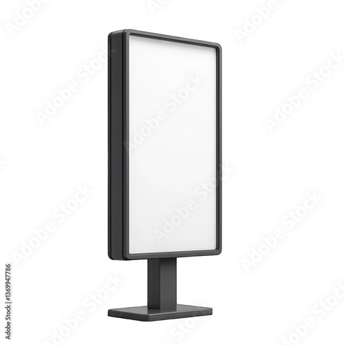 Blank outdoor advertising display stand isolated on transparent background