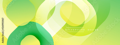Circular abstract design with overlapping translucent circles and round shapes, blending gradients and smooth curves, creating depth, contrast, and a dynamic visual effect