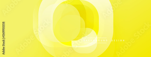 Circular abstract design with overlapping translucent circles and round shapes, blending gradients and smooth curves, creating depth, contrast, and a dynamic visual effect