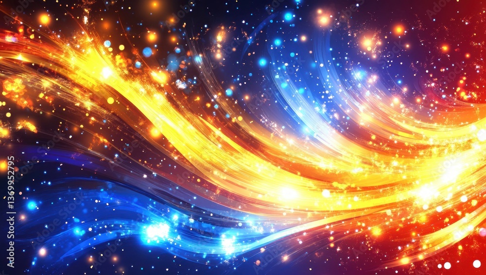 Obraz premium Nebula Dreams: Fiery Orange and Cool Blue Cosmos