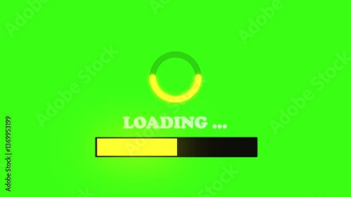 Dynamic Neon Loading Bar with Circular Progress Animation