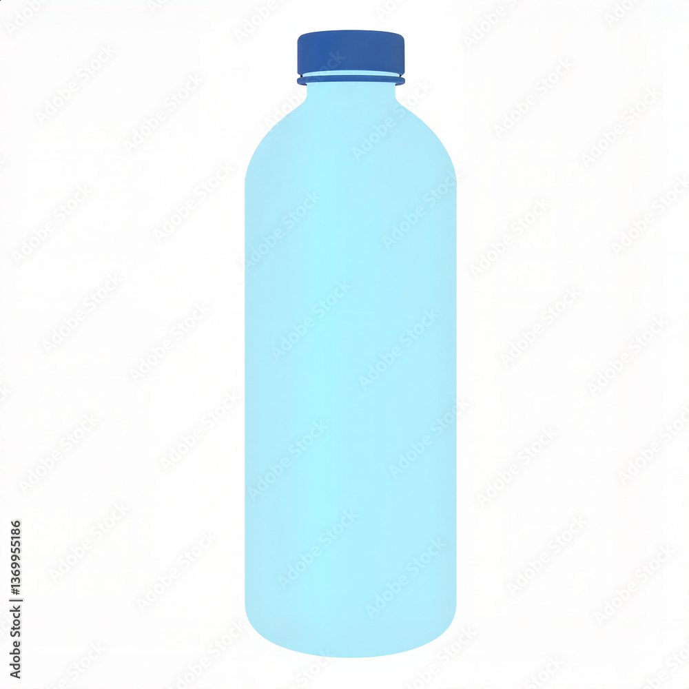 Blue water bottle design against white background Blue water bottle design against white background