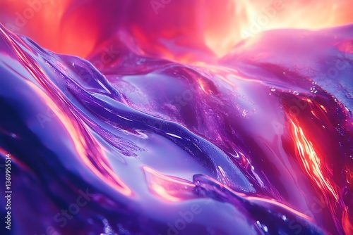 Fluid Purple and Red Abstract: A Vibrant, Dreamlike Artwork