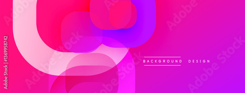 Circular abstract design with overlapping translucent circles and round shapes, blending gradients and smooth curves, creating depth, contrast, and a dynamic visual effect