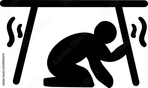 earthquake ground crack symbol icon illustrations