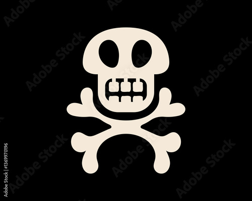 Pirate Skull. Cool Minimalist Pirate Design. Vector.