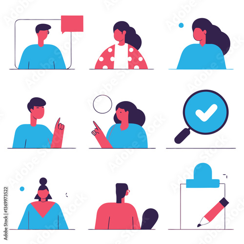 set of business icons