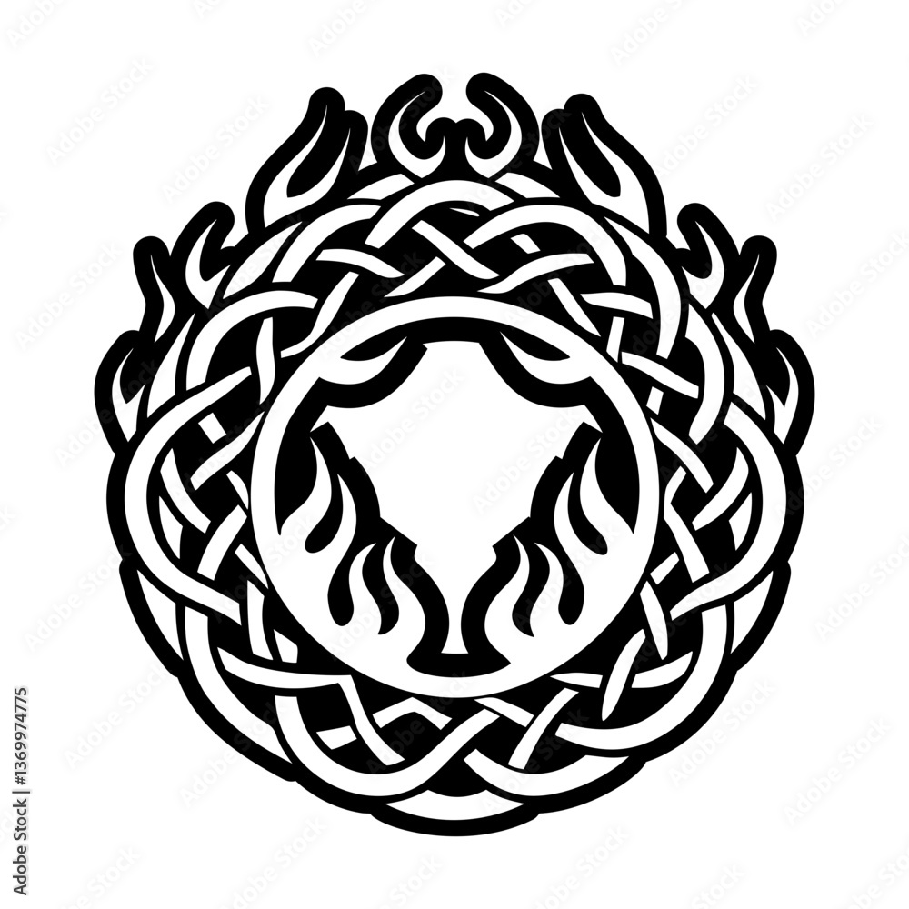 Fototapeta premium A solid style icon of eternal flame symbol