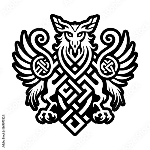 A solid style icon of griffin symbol