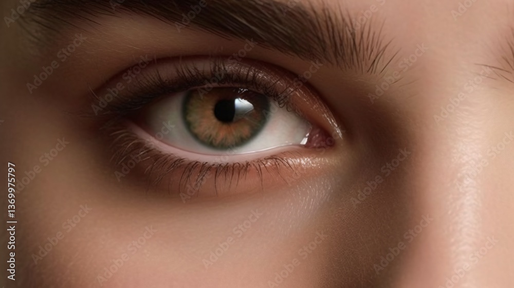 Close-up of a Person's Hazel Eye with Long Eyelashes Close-up of a Person's Hazel Eye with Long Eyelashes