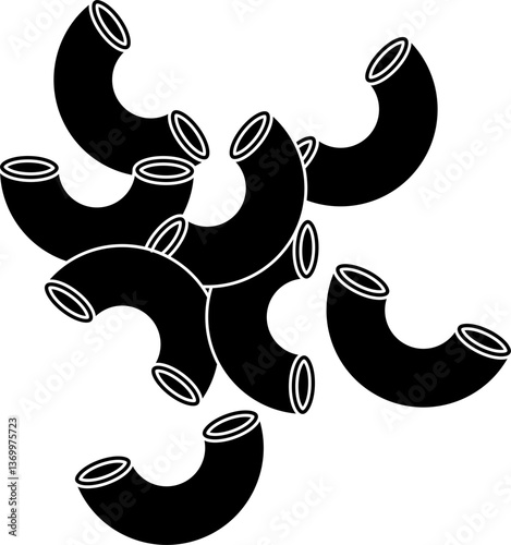 Macaroni silhouette vector
