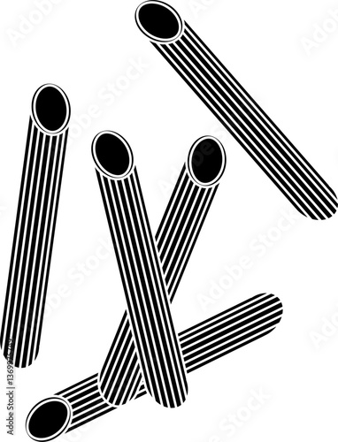 Penne silhouette vector