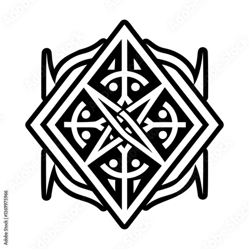 A glyph style icon of pagan ancestor tattoo