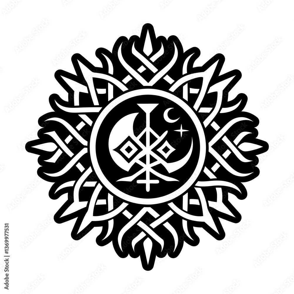 Obraz premium A filled style icon of solar eclipse tattoo