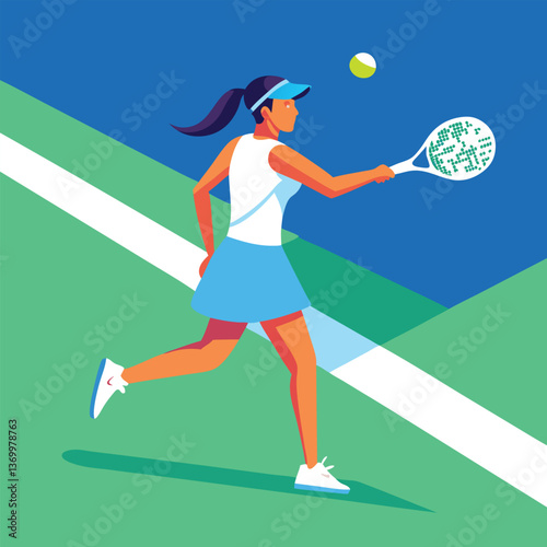 tennis player with racket