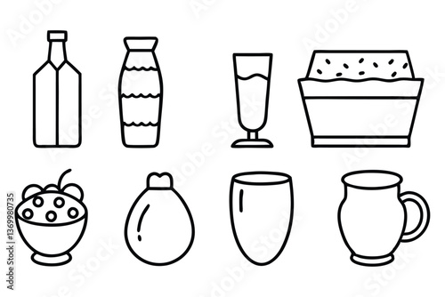 Kefir line art illustration for creative design ideas (3)