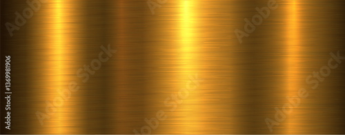 Brushed metal gold texture background, golden shiny lustrous metallic 3d background.