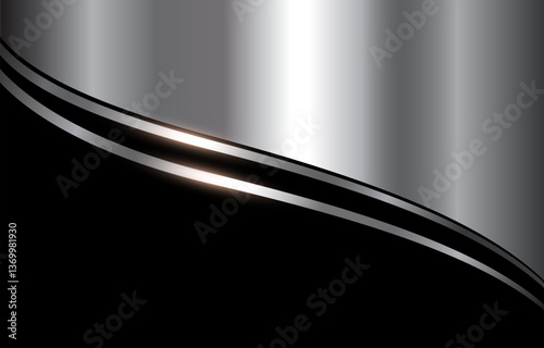 Silver black metal background with silver shiny metallic texture.