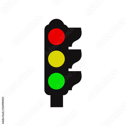 Flat Traffic Light Illustration – Road Safety Signal