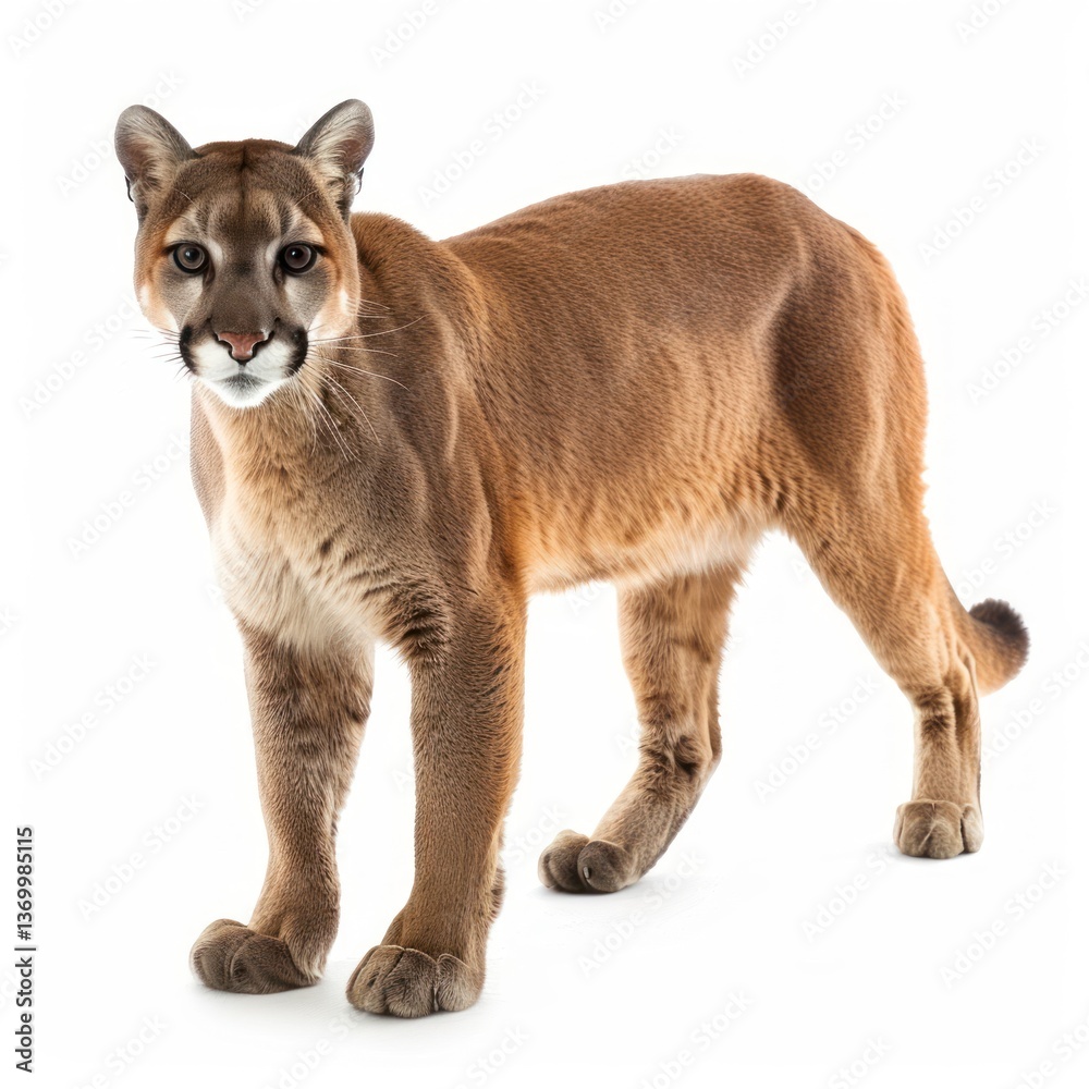 Obraz premium Cougar Isolated on White Background