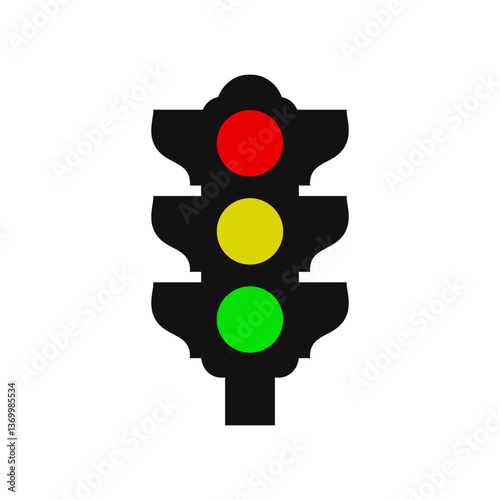 Traffic Light with Black Frame – Red, Yellow, and Green Lights