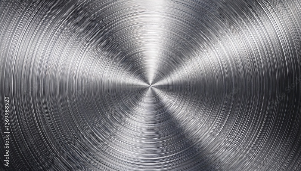 Obraz premium Shiny Circular Brushed Aluminum Texture Radial Polished Silver Metal Background