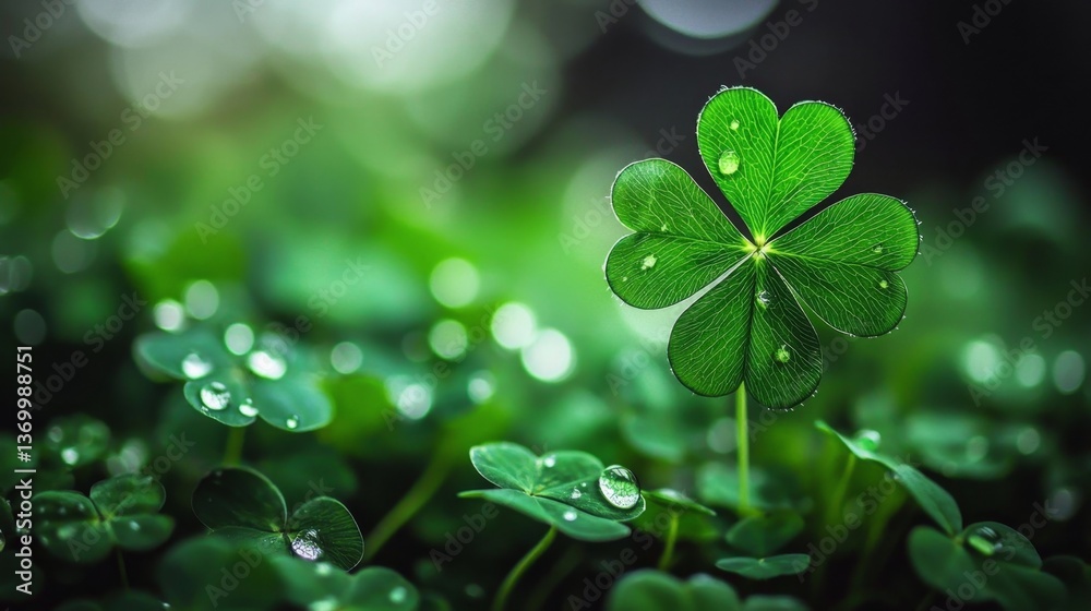 Eye-Catching St. Patrick's Day Banner Set Against a Clover Background