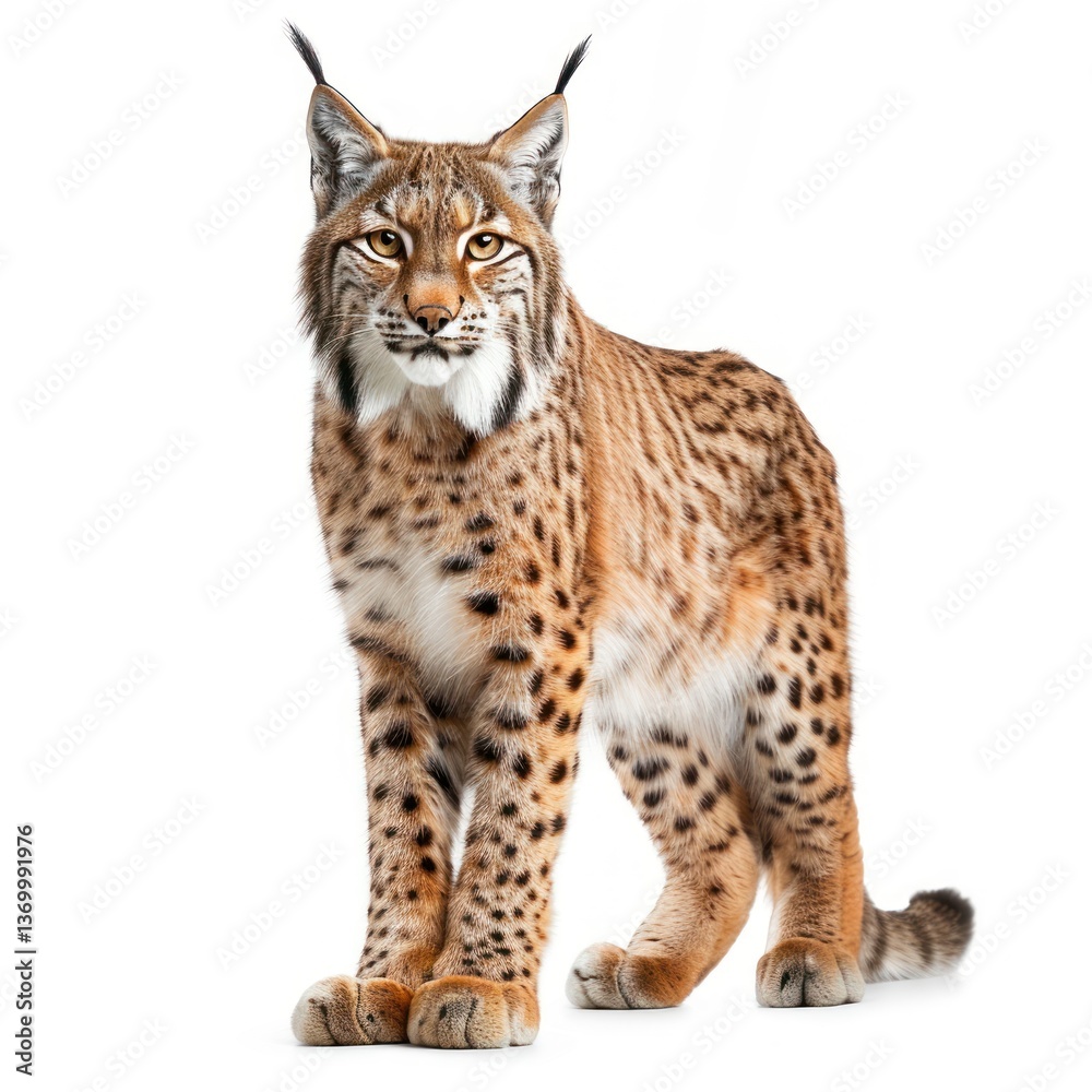 Fototapeta premium Lynx Isolated on White Background