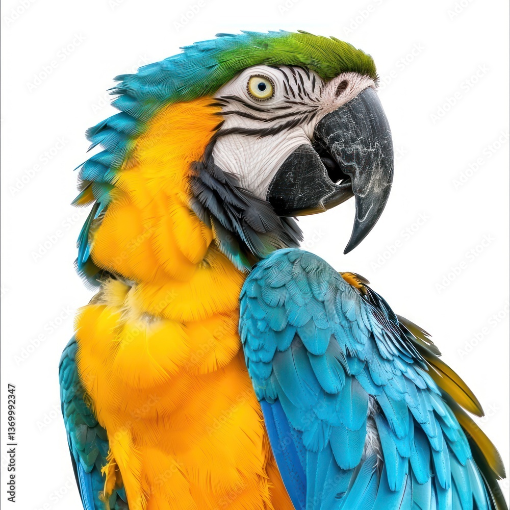 Obraz premium Macaw Isolated on White Background