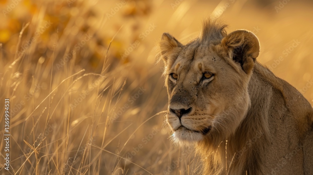 Fototapeta premium Lion Isolated on White Background